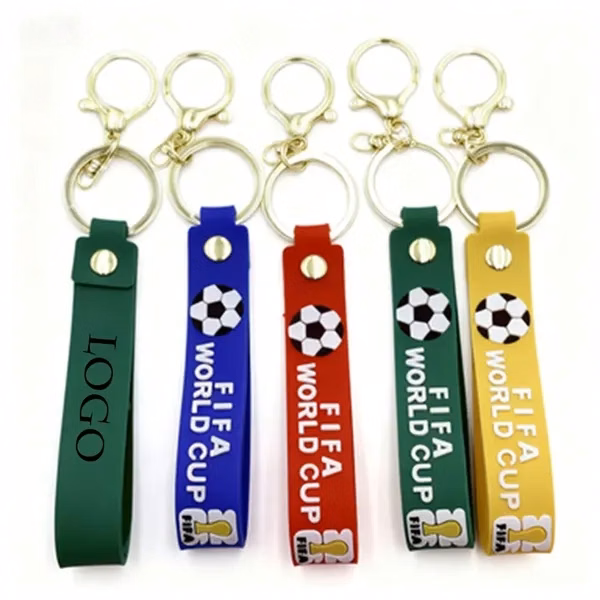Custom 6.5 inch Soft Rubber Soccer Ball Keychain — Durable Sports Fan Accessory