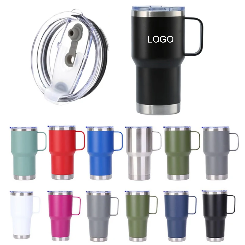 20 oz Stainless Steel Tumbler W/ Lid & Handle 1