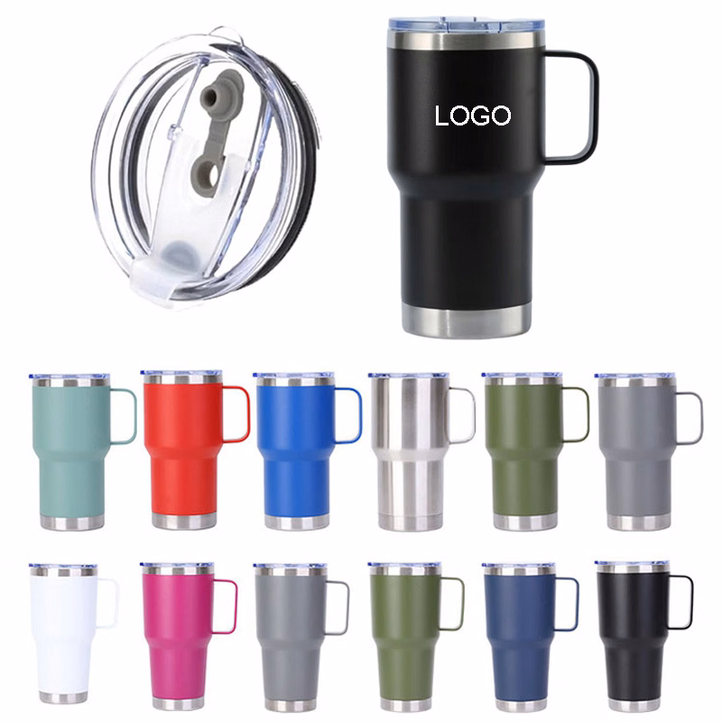 20 oz Stainless Steel Tumbler W/ Lid & Handle