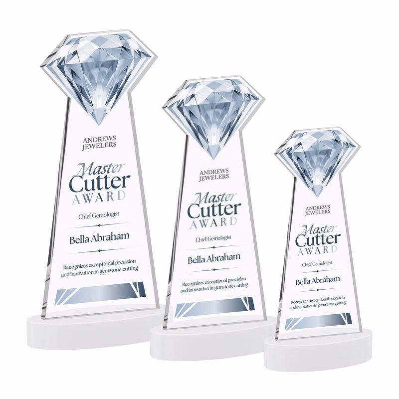 Gemstone VividPrint™ Award on Alberton Base - White