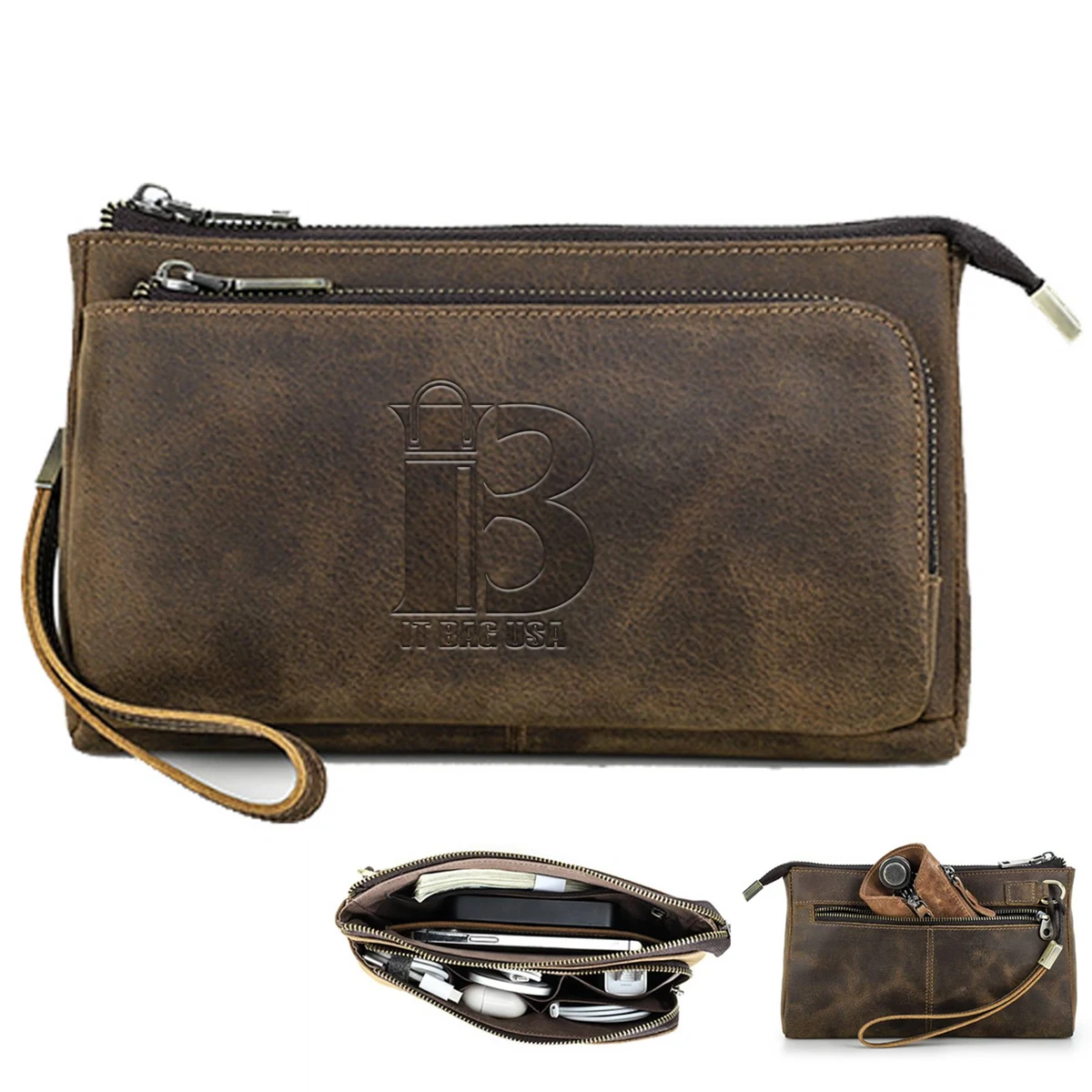 Leather Waterproof Small Vintage Storage Wallet Men Coffee 1