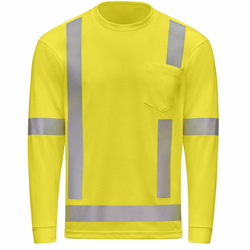 Red Kap® Hi-Visibility Long Sleeve Performance Core Tee, Type R, Class 3