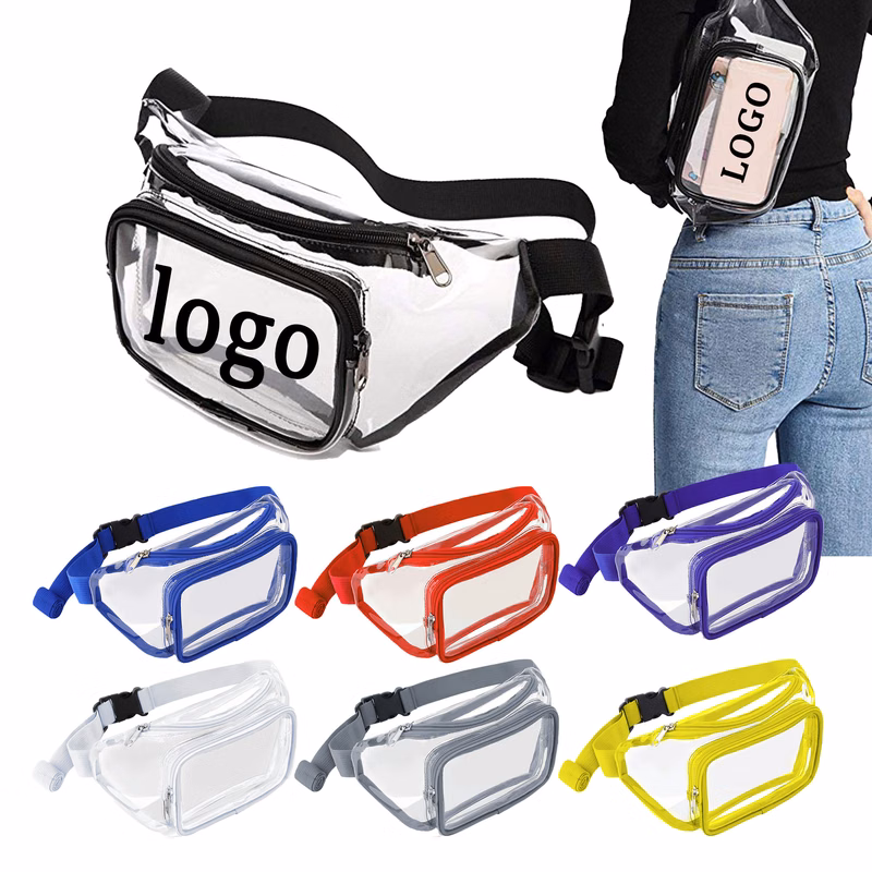 MOQ 30 PVC Transparent Waist Bag 11"L x 7.7"W x 5.5"H
