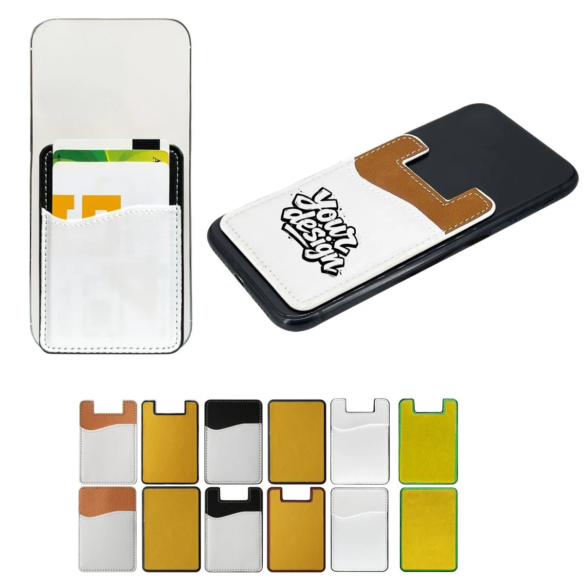 Adhesive PU Phone Back Card Holder 1