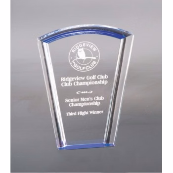 8" Blue Fan Halo Acrylic Award