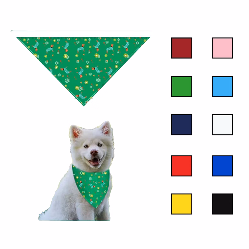 Plain Solid Color Adjustable Triangle Dog Bandana Scarf