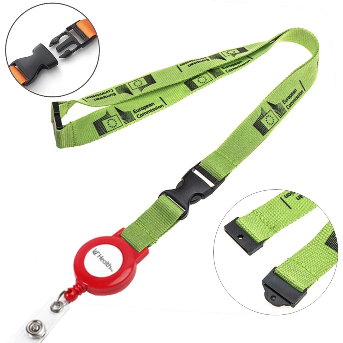 Polyester Lanyard Badge Reel Combo w/ Safety Breakaway & Buckle Release 1