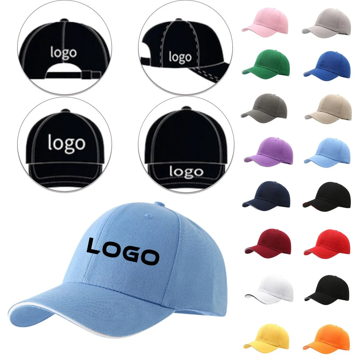 Printed Solid Color Baseball Cap 1