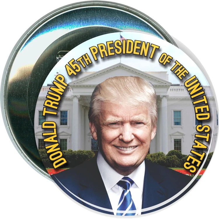 President Trump, 45th President, Political Button 1