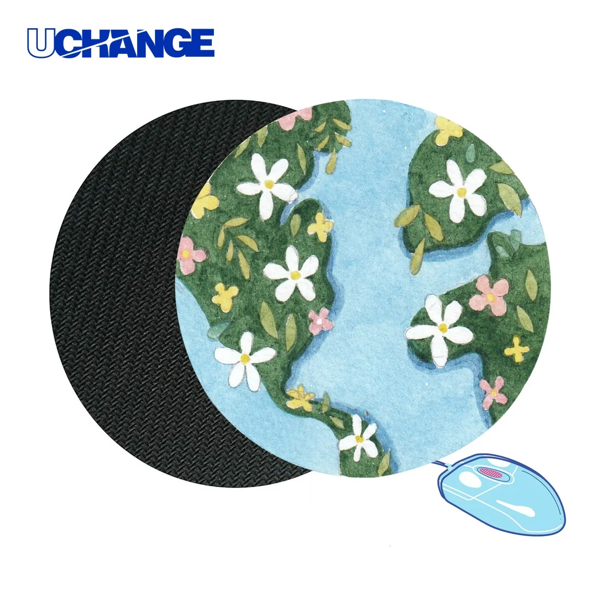Full Color Round Rubber Mouse Pad Mat (8") 1