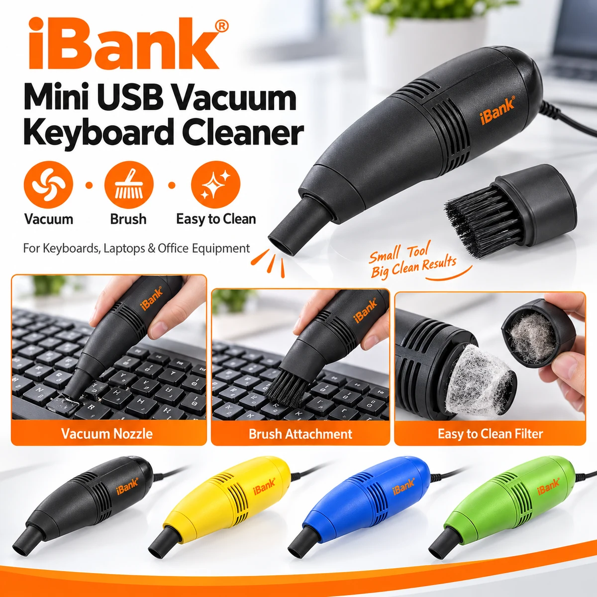 iBank ® Mini USB Vacuum Keyboard Cleaner 1
