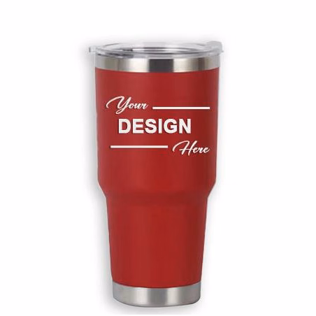 Drinkware: 30 OZ Tumbler (RED) with Lasered