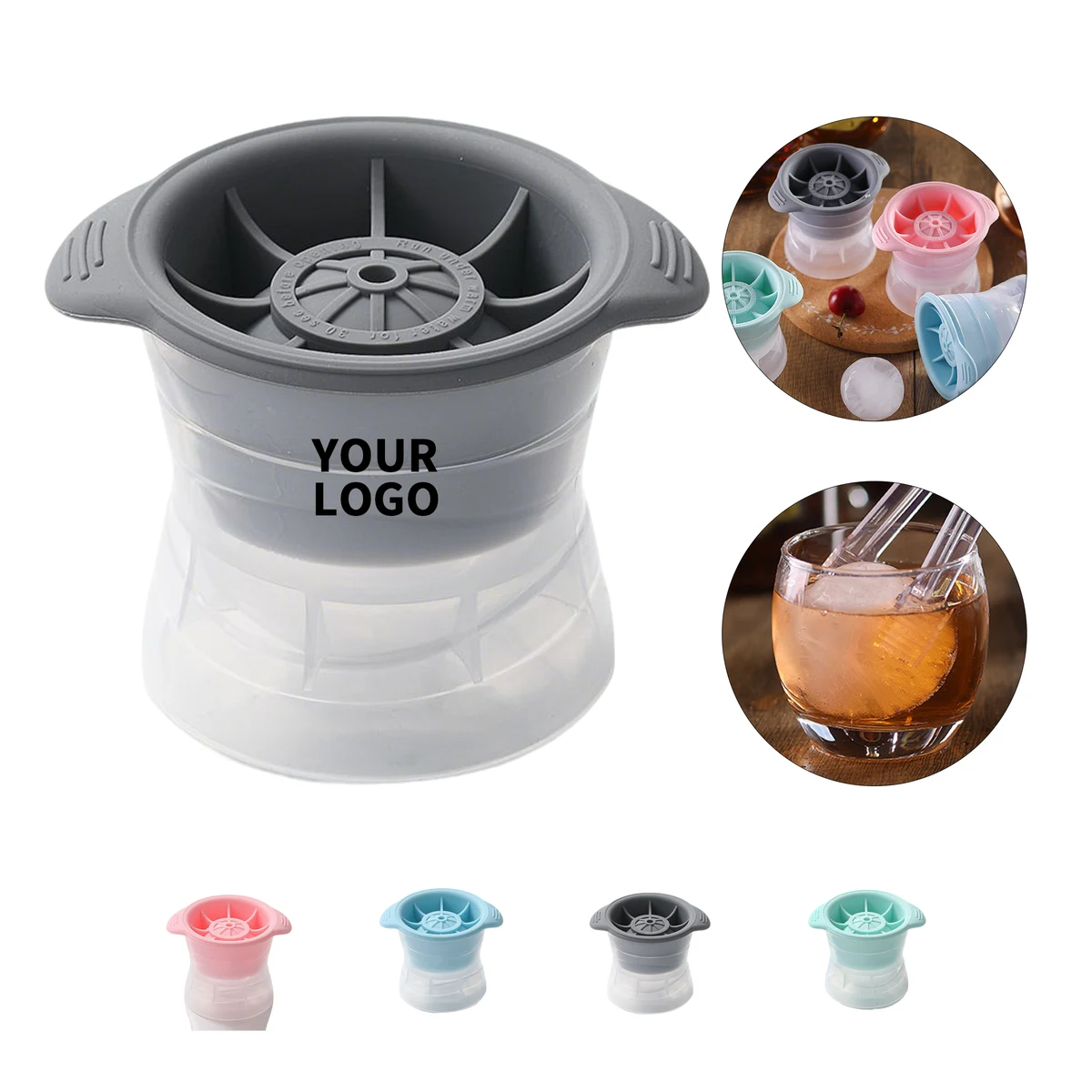 Silicone Ice Ball Mold 2.5" With Lid 1