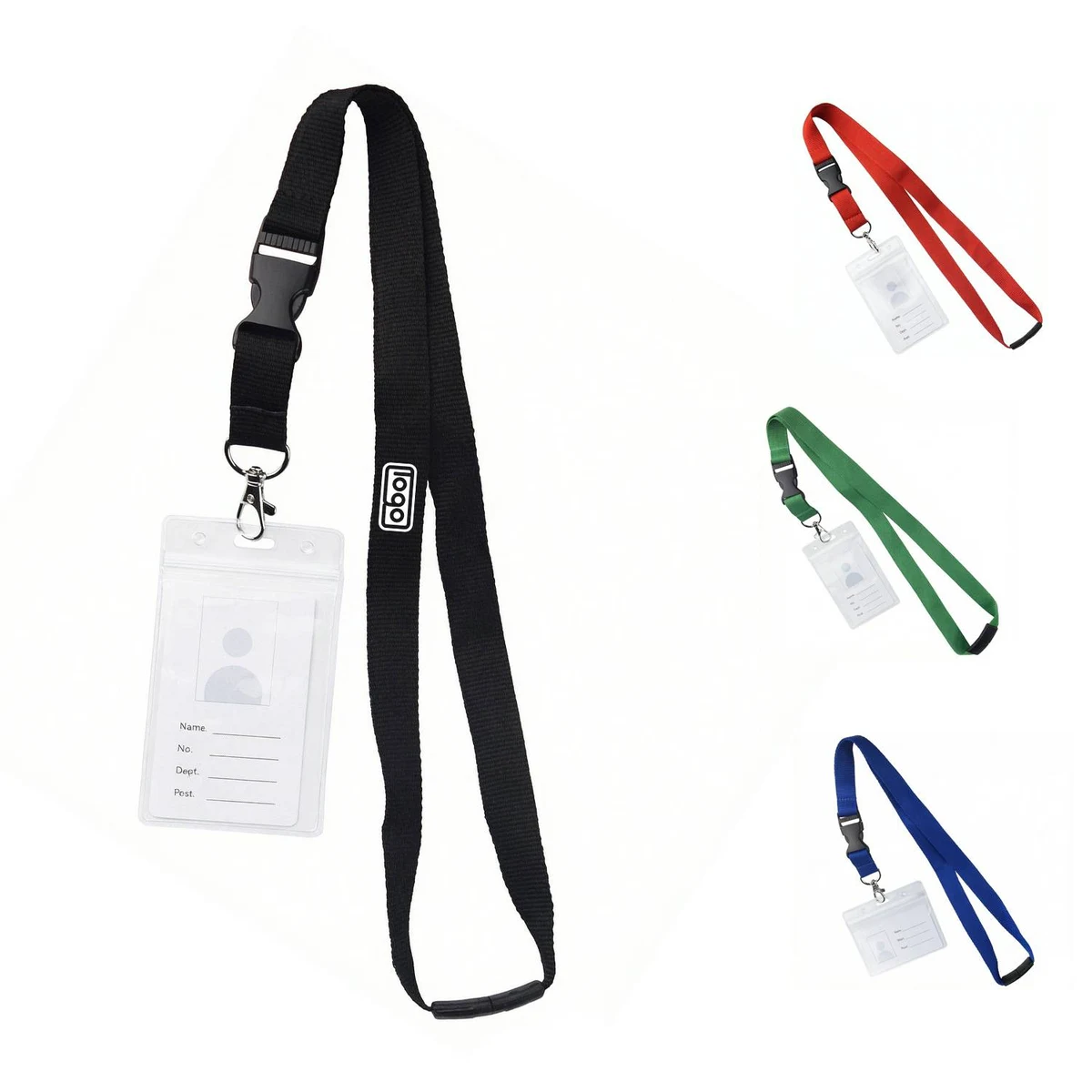 Clear PVC ID Badge Holder with Lanyard 1