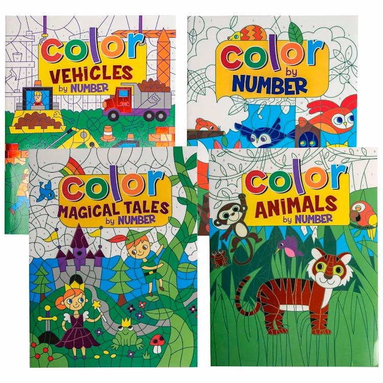 Color by Number Books - 4 Assorted