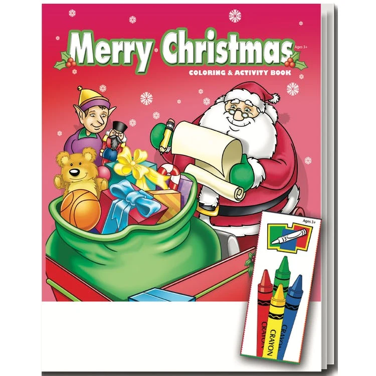 Merry Christmas Coloring Book Sets - 4 Pack Crayons Ages 3-11 1