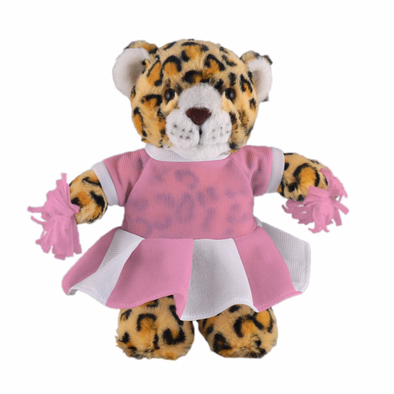 Soft Plush Stuffed Leopard with Cheerleader Outfit