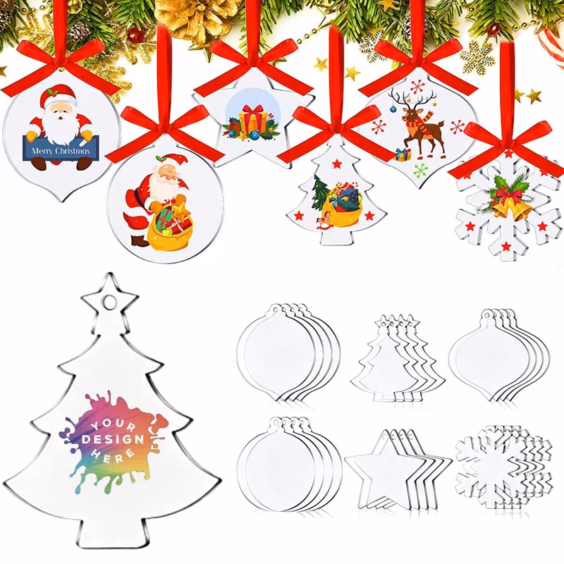 MOQ 50 Full Color Acrylic Christmas Ornament Tags