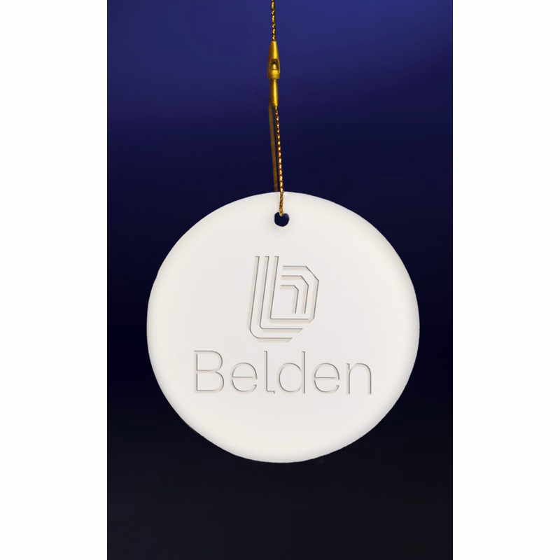 3" Round Ceramic Ornament - Etched