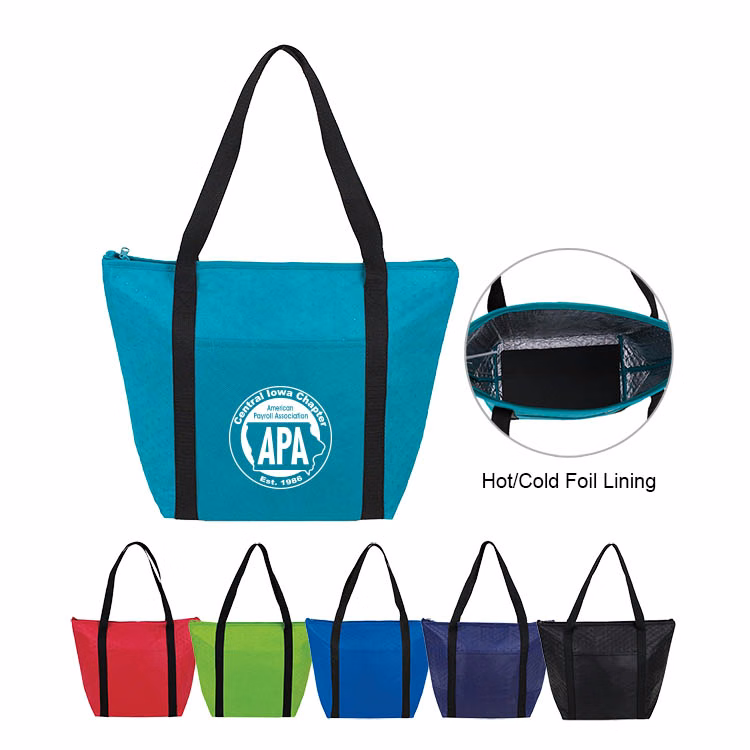 90+GSM Non-Woven Zipper Cooler Tote bag