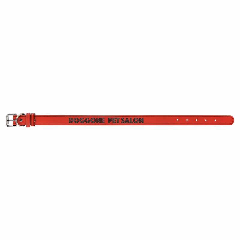23" x 1" Red Leatherette Dog Collar
