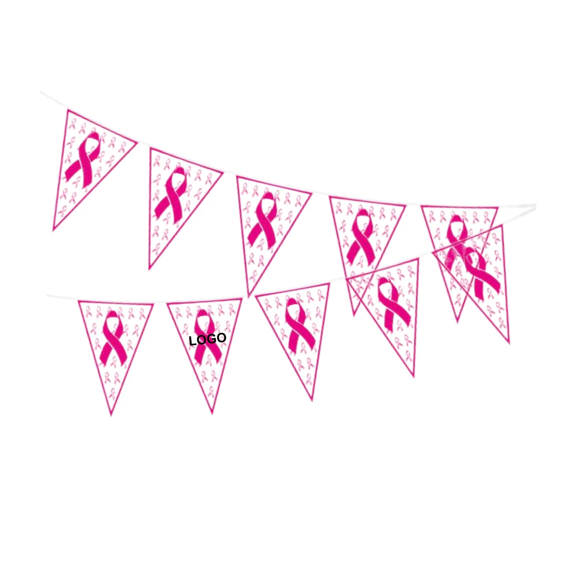 Pink Ribbon String Flag (direct import) 1