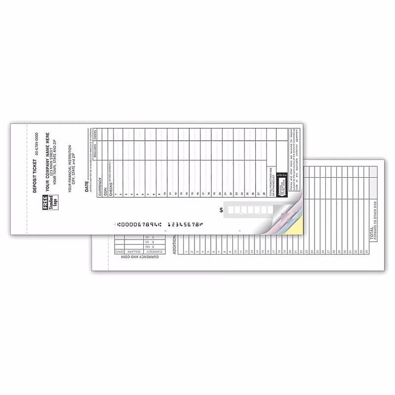 Deposit Tickets Sets - Loose, Maximum Entry Format