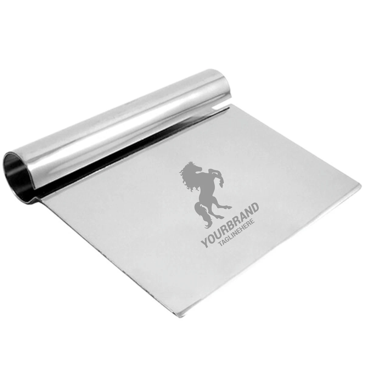 5 1/4" x 4 1/2" Stainless Steel Dough Cutter / Bench Scraper 1