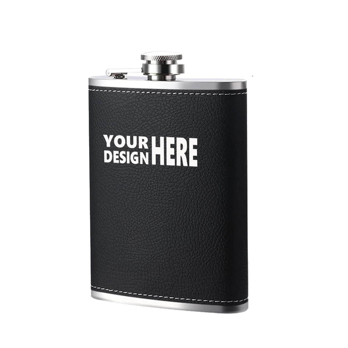 8oz Portable Outdoor Stainless Steel Flask, custom water bottle with logo imprint 1