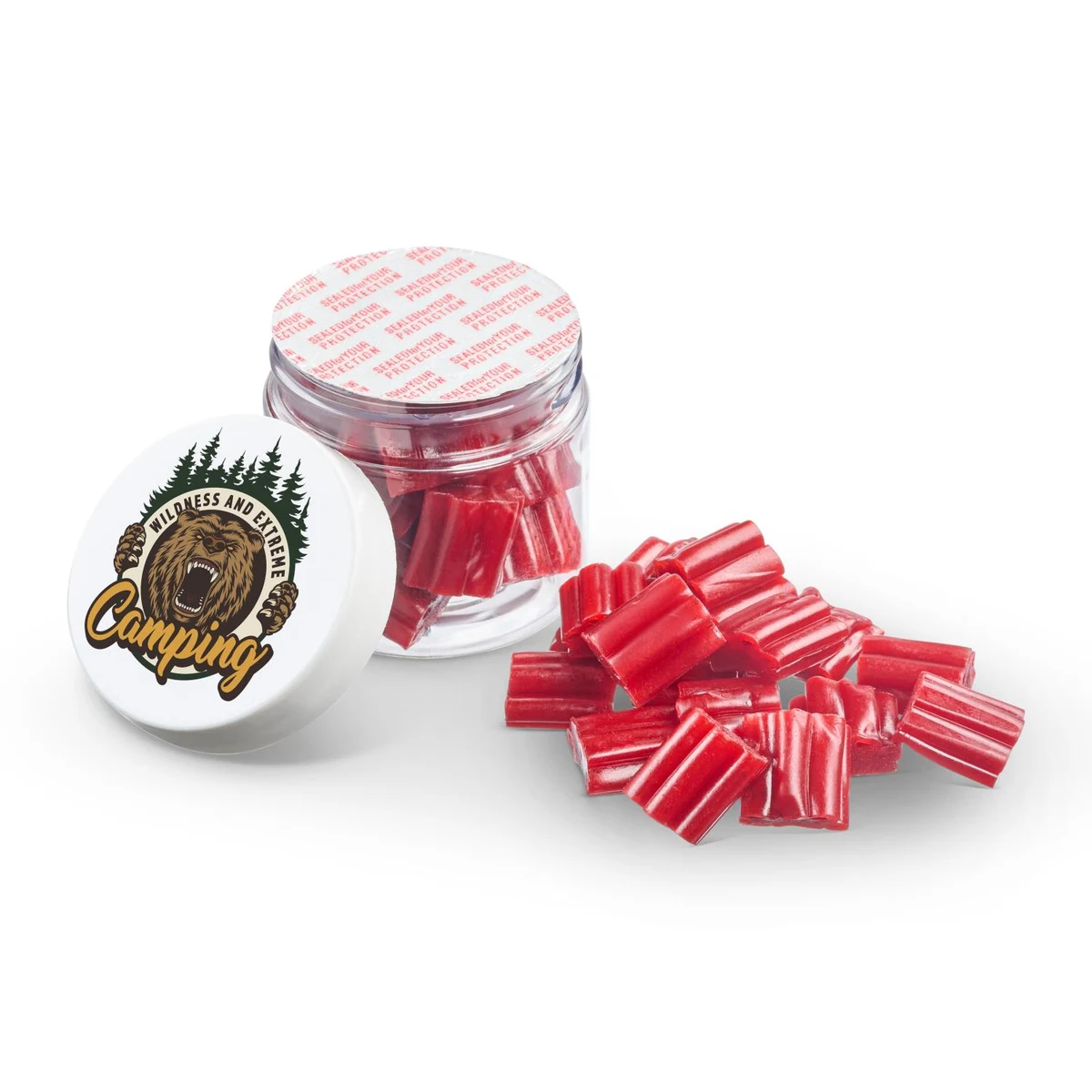 2 OZ JAR OF MINI STRAWBERRY LICORICE BITES 1