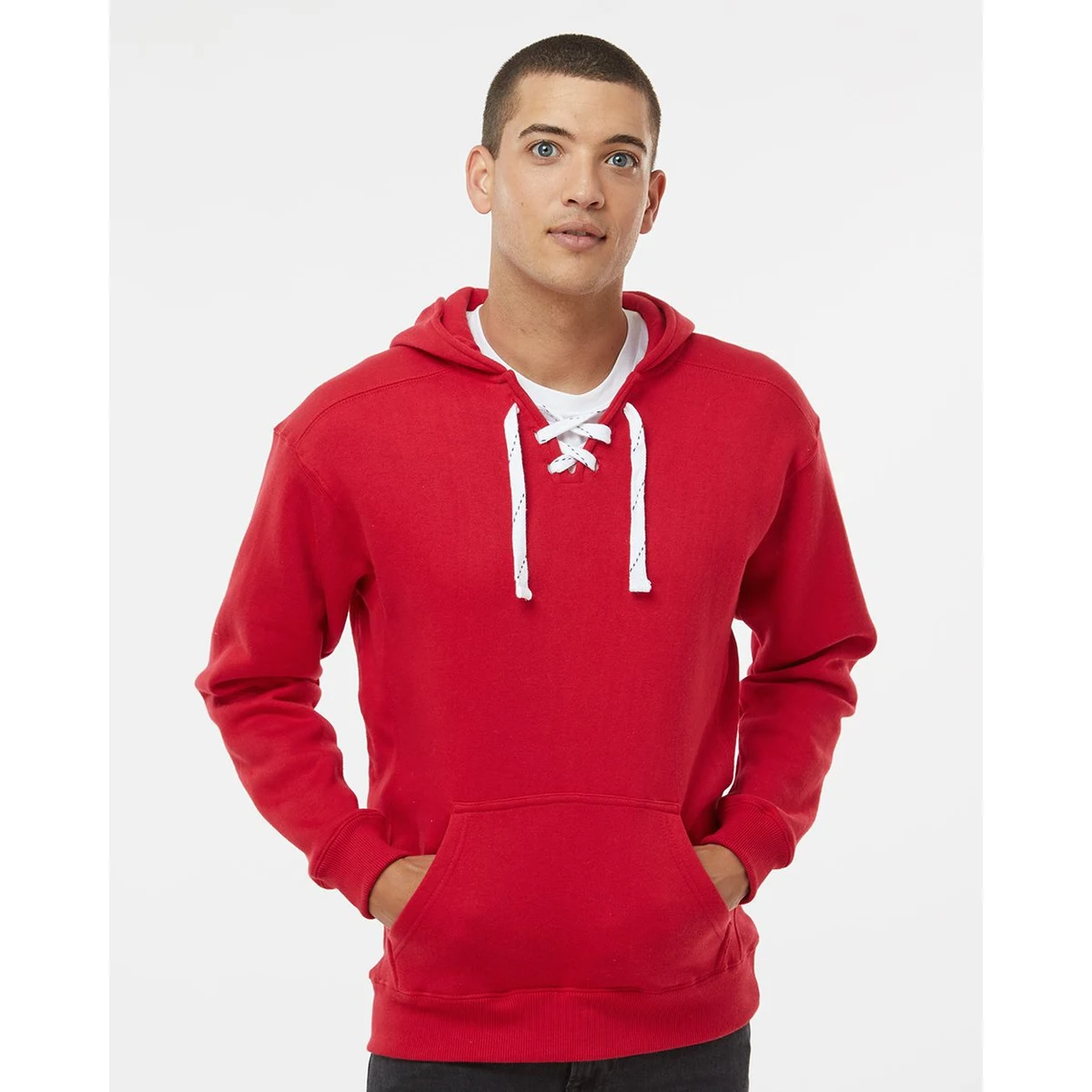 Men's Sport Lace Hooded Sweatshirt - 8830, custom hoodie or sweatshirt with logo imprint 1