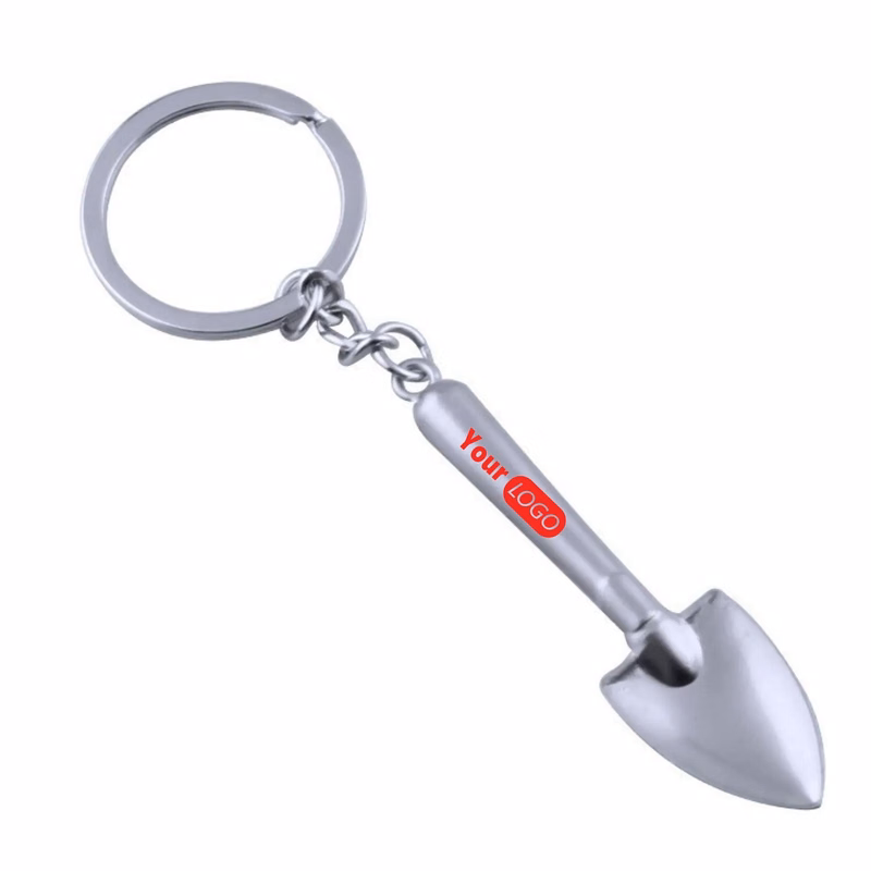MOQ 10 PCS Keychain Mini 3D Shovel Keyring Zinc Alloy Gift