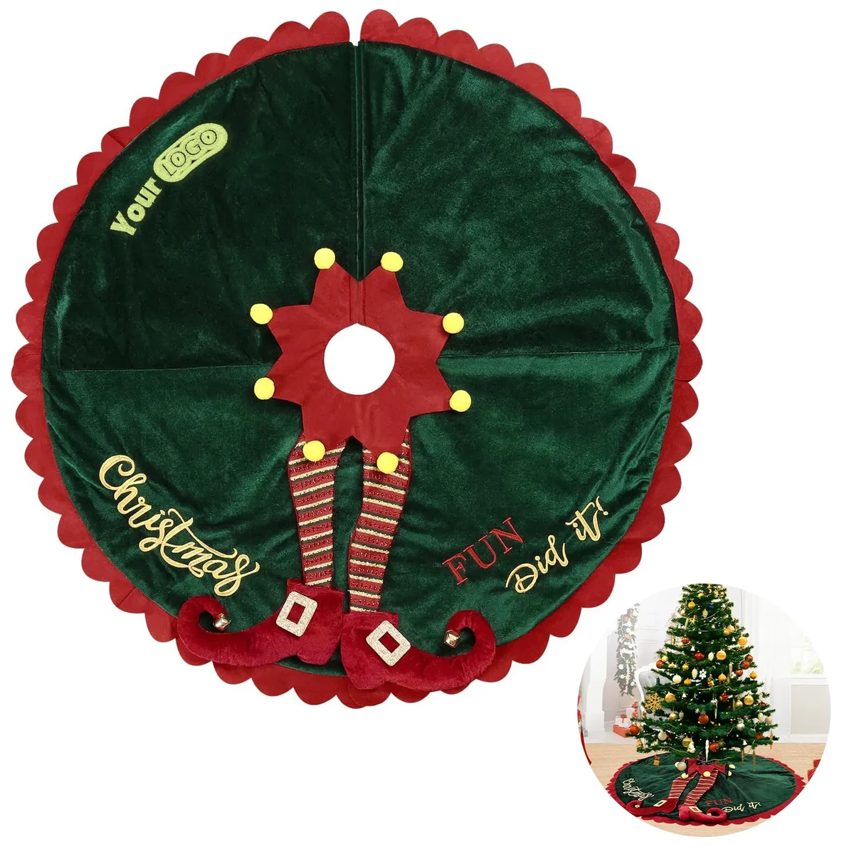 Polyester Christmas Tree Skirt Decoration 1