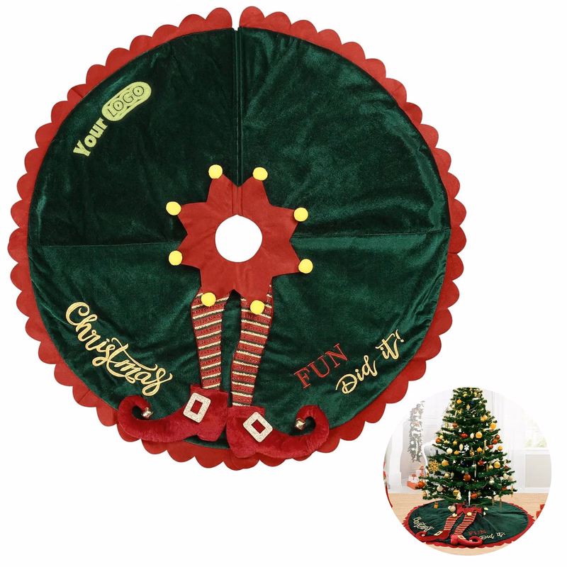 Polyester Christmas Tree Skirt Decoration