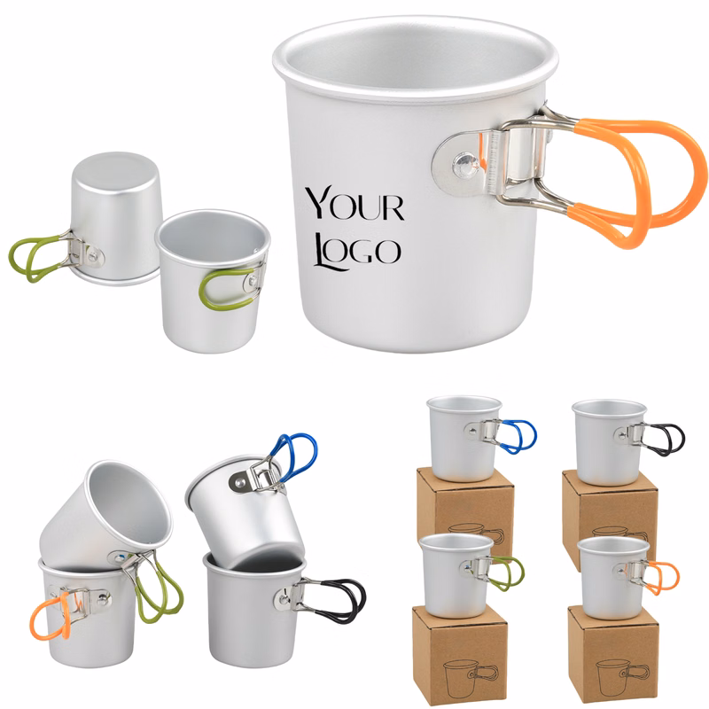 10oz Outdoor Aluminum Alloy Cup With Foldable Hnadle