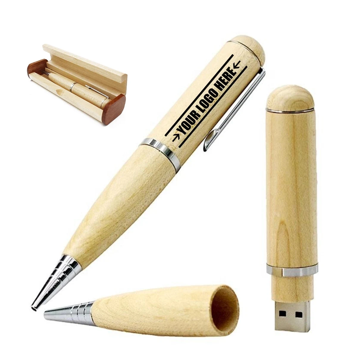 Wooden Pen With 4 Gb Usb Flash Drives 1