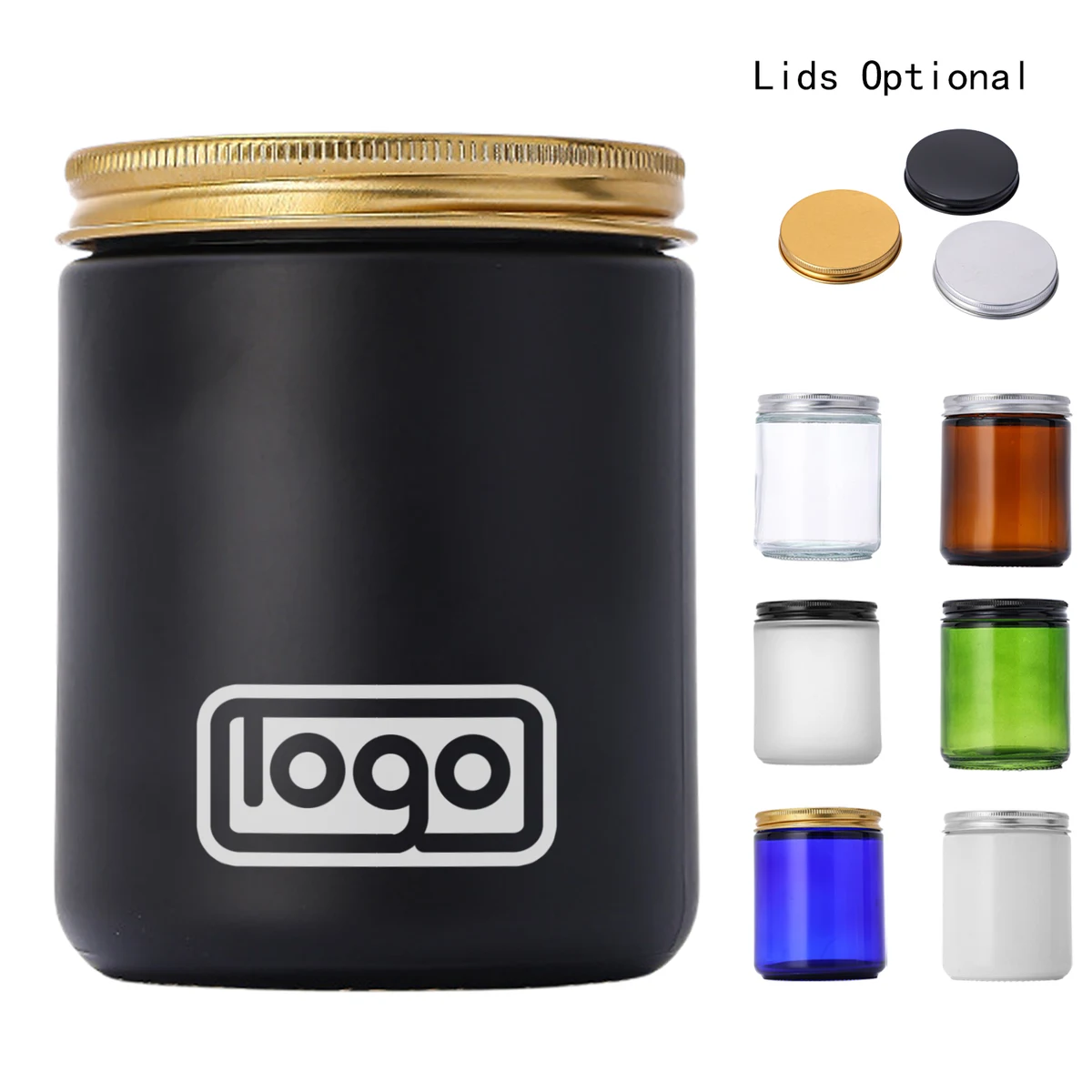 8.5 oz Thickened Glass Candle Jar with Lid 1