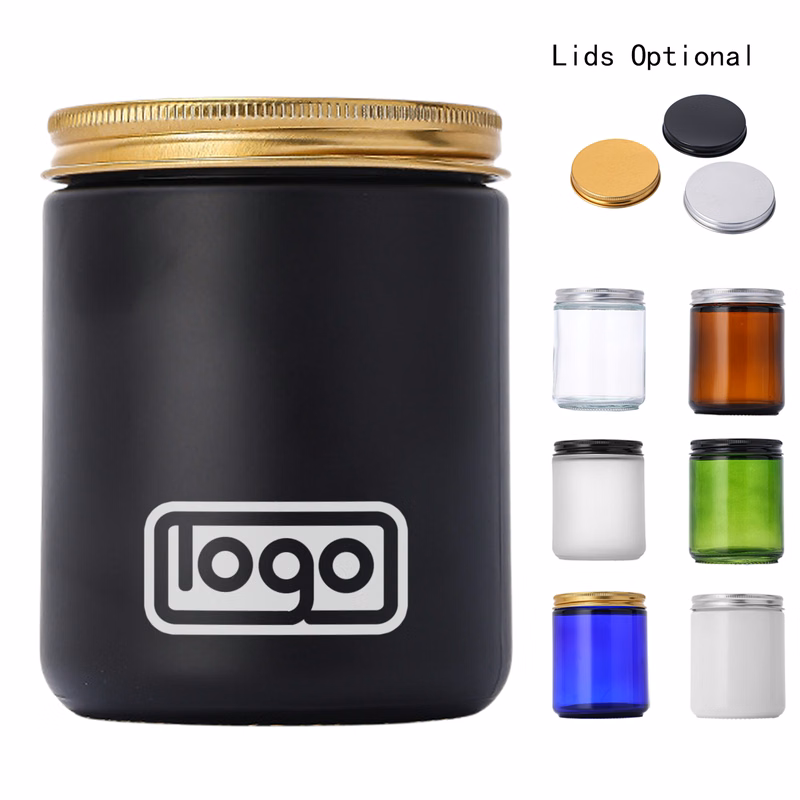 8.5 oz Thickened Glass Candle Jar with Lid