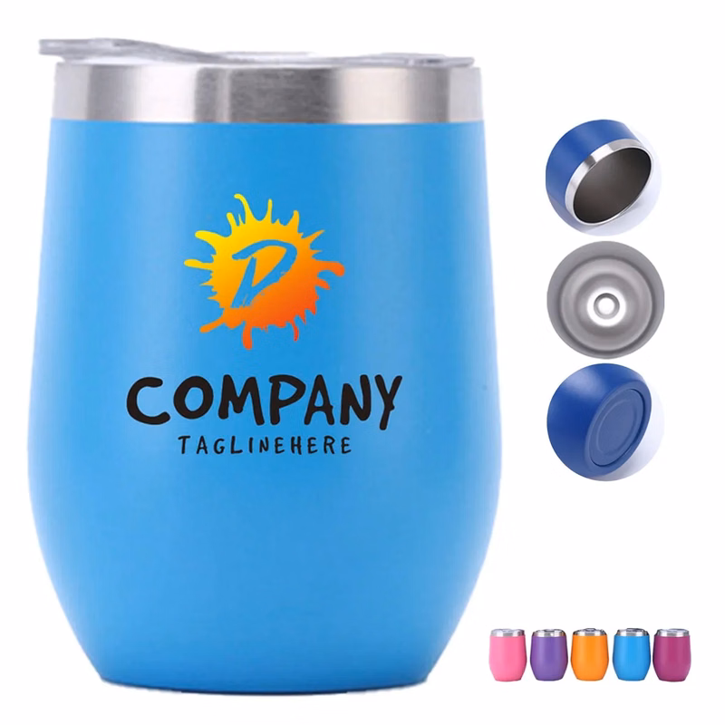 Stemless Double Wall Stainless Steel  Wine Tumbler with lid