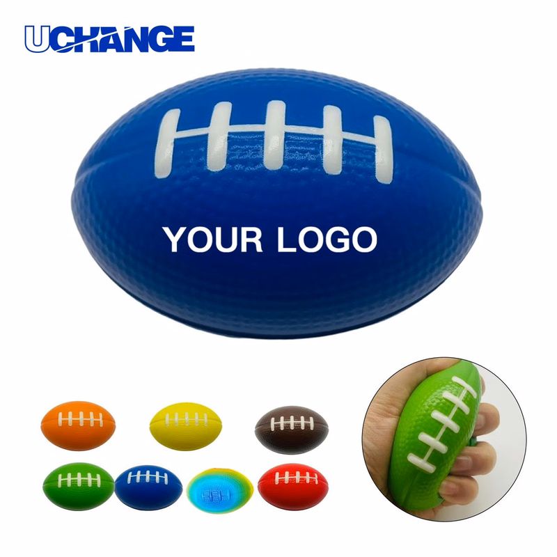 PU Foam Rugby Stress Ball Squeeze Toy 3.5x2.3 Inch