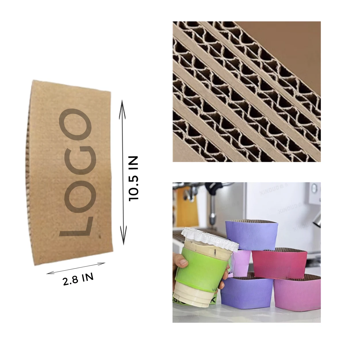 Eco - Friendly Corrugated Paper Cup Sleeve 1