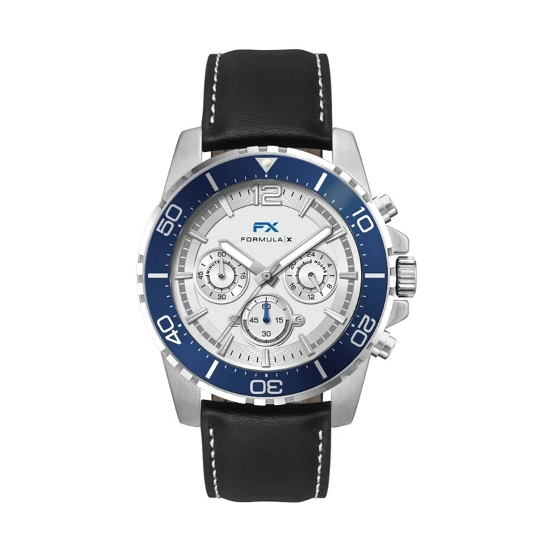 44MM, SILVER METAL CASE, BL BEZEL, CHRONO MVT 1