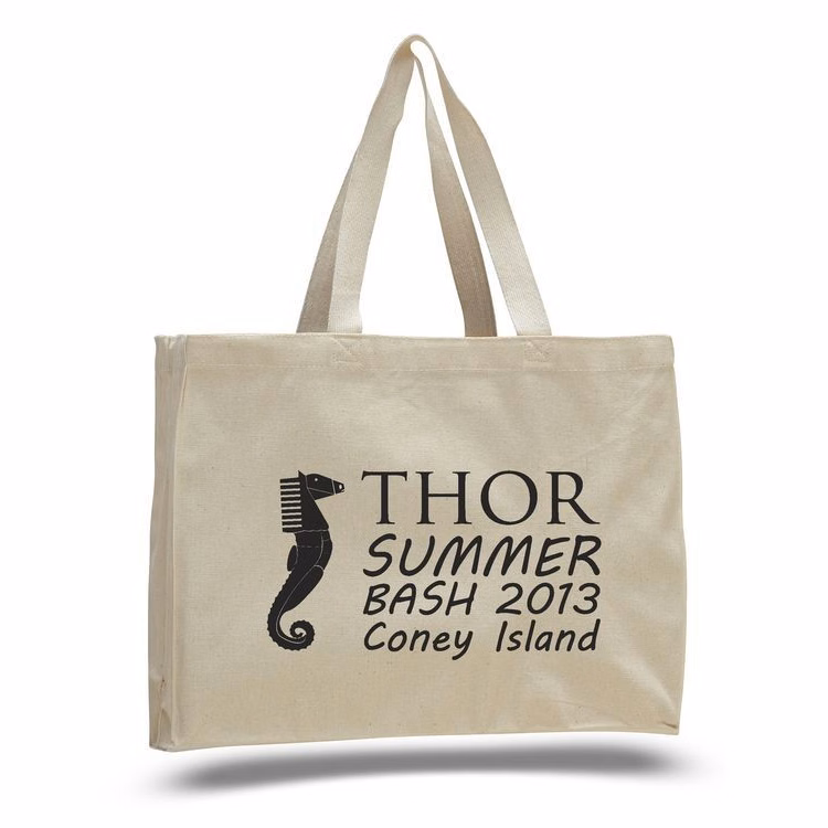 12 Oz. Colored Canvas Tote Bag w/ Full Gusset - 15"x12"x4"