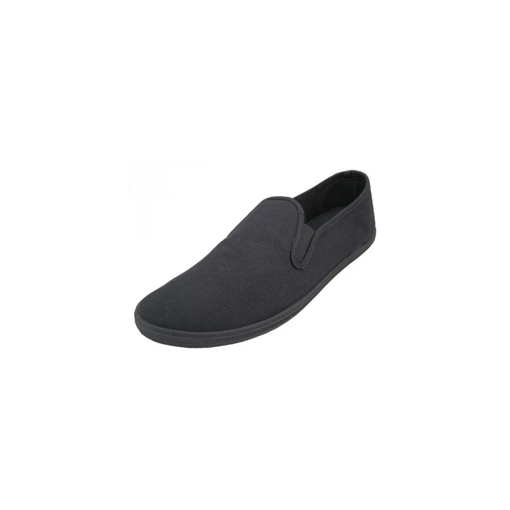 Men's Slip-On Canvas Shoes - Black Sizes 7-13 1