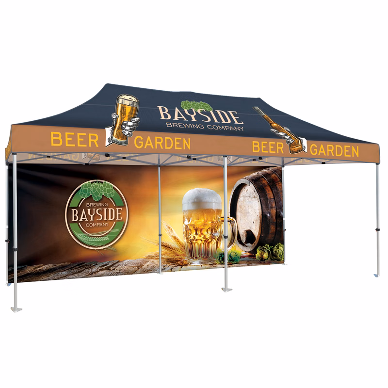 10' x 20' Heavy Duty Canopy Tent with One Full Double Sided Wall