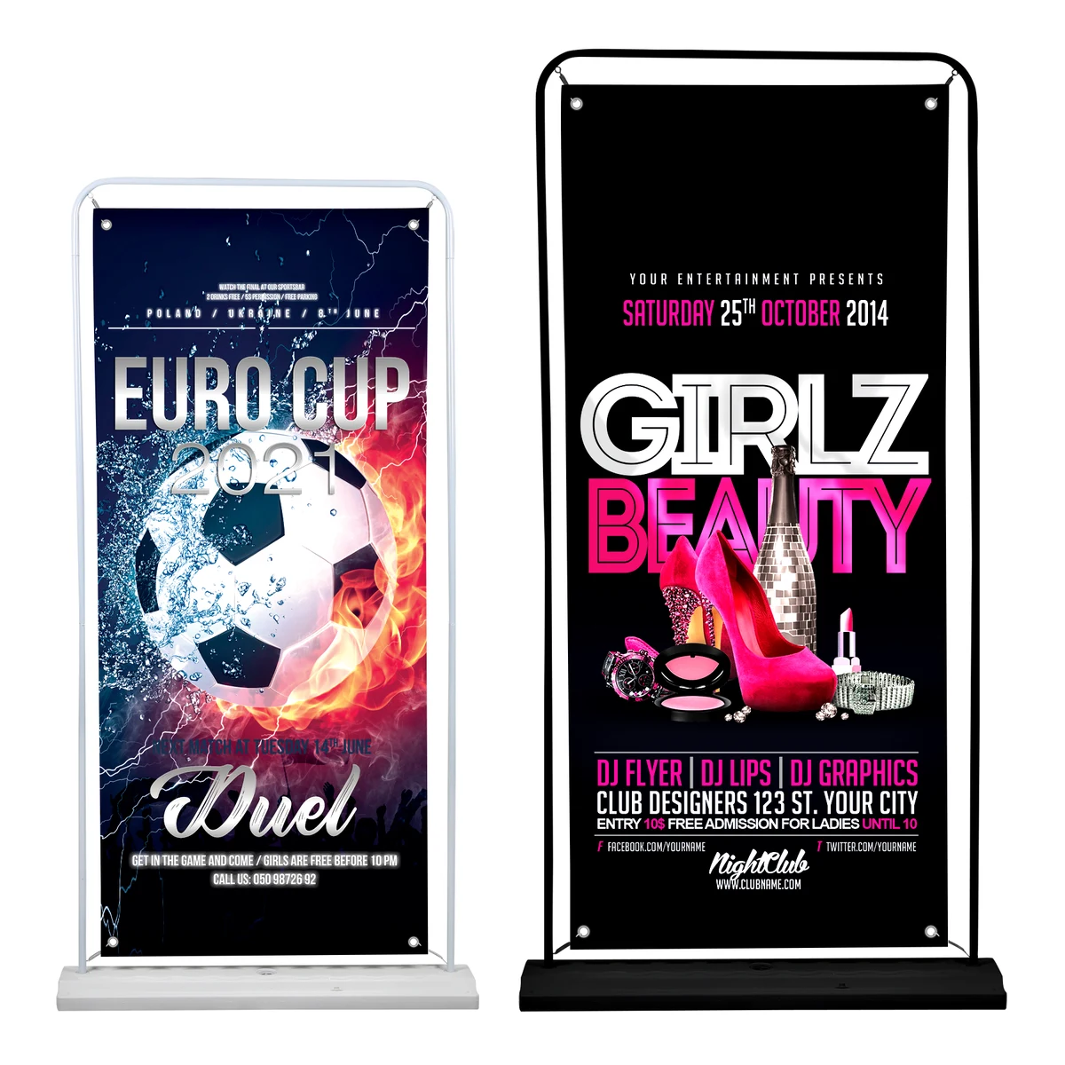 71" L × 31.5" W Single Sided Retractable Banner Stand 1