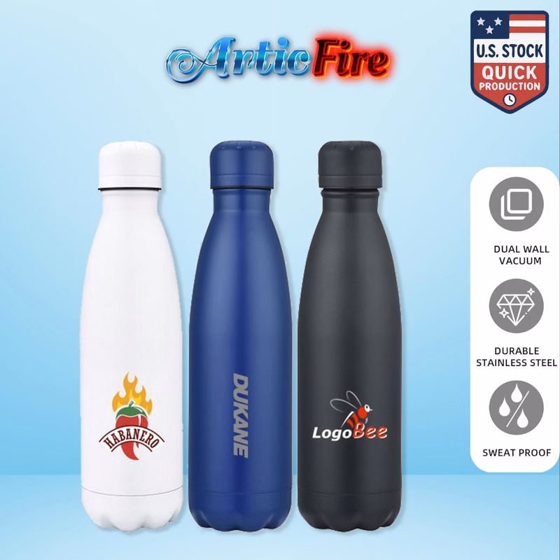 ArticFire 17oz Double Wall Stainless Steel Bottle Screw on Lid
