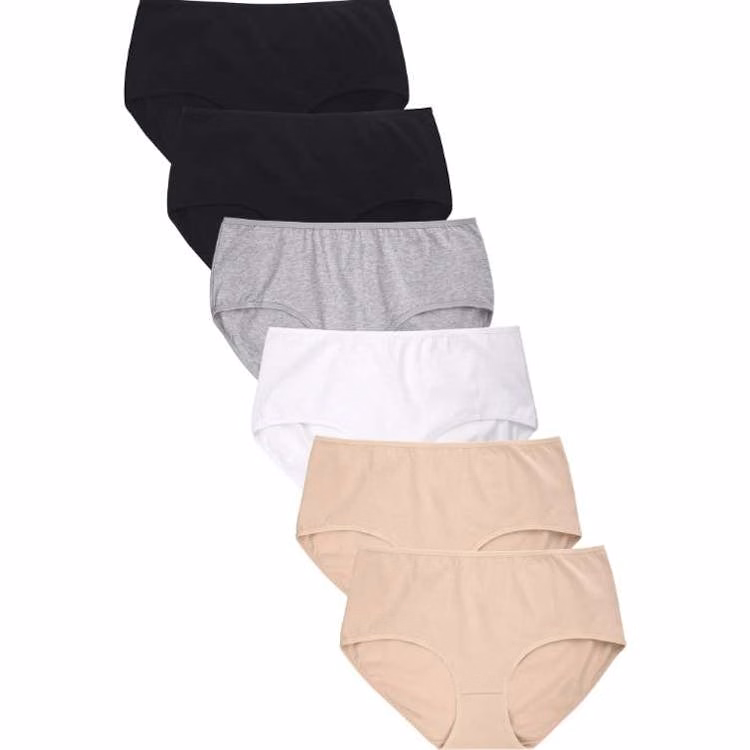 Ladies Extended Plus Cotton Bikini Panties 2XL-3XL