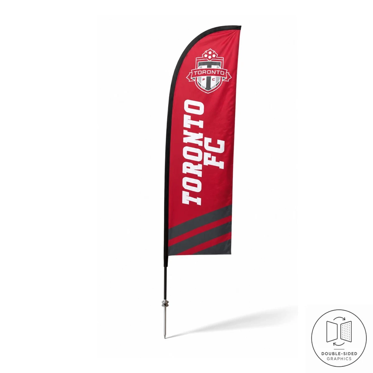8.5' X-Small Feather Flag Kit, Full Color Graphics Double Sided, Outdoor Spike base and Bag Included 1