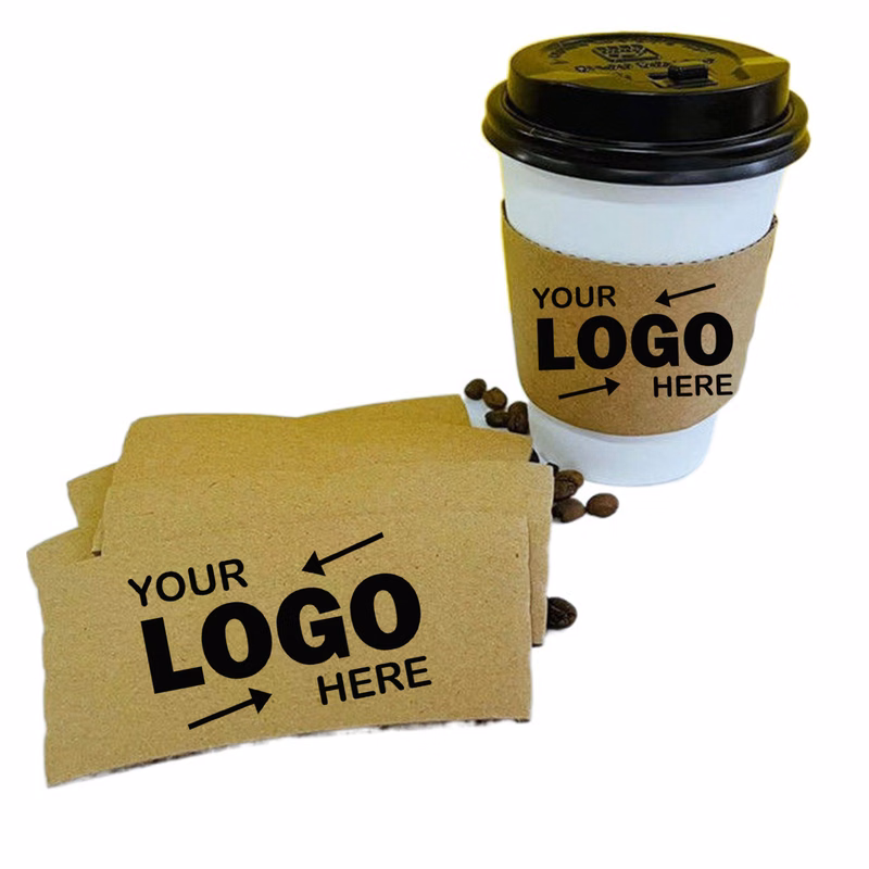 Custom Logo Kraft Corrugated Paper Coffee Cup Sleeve